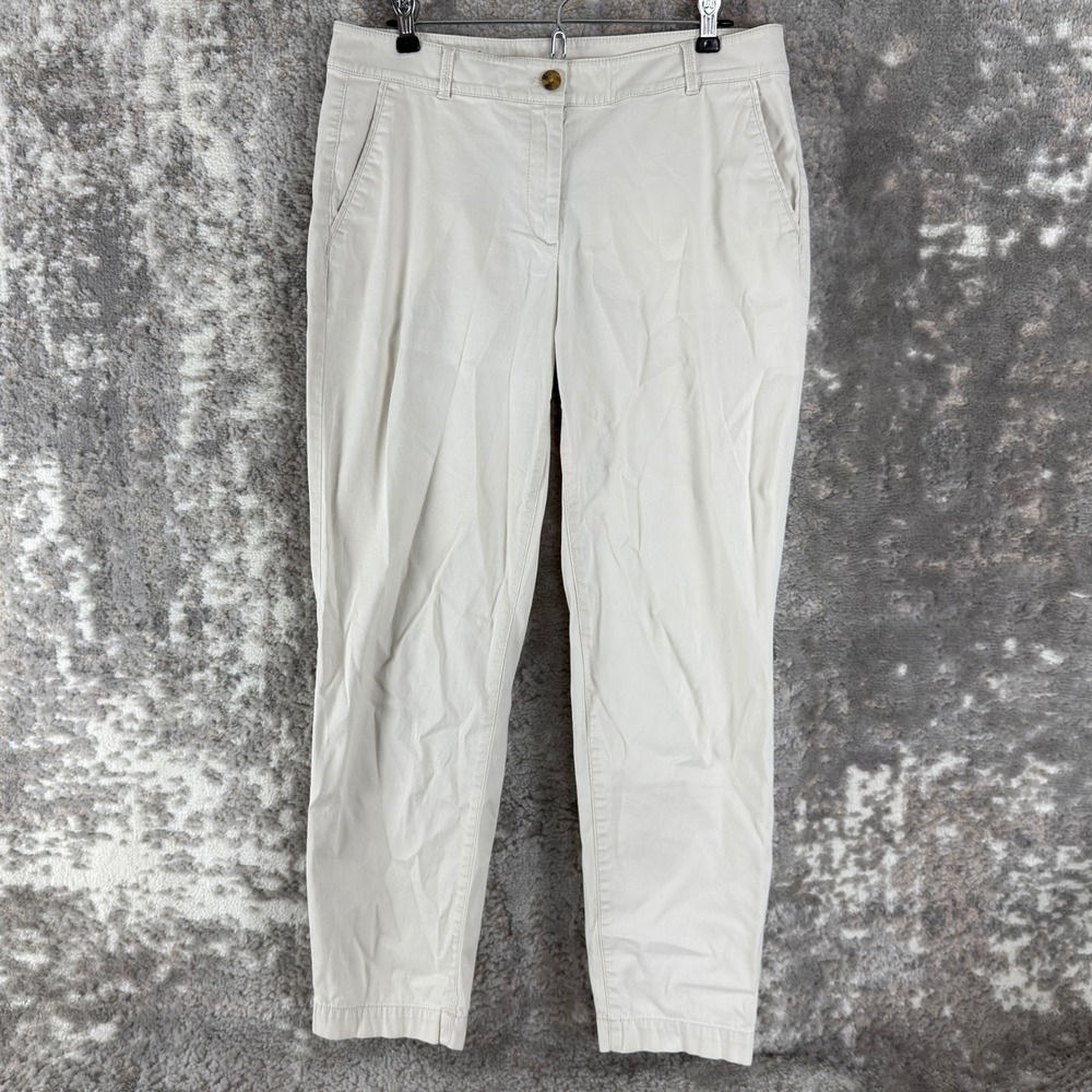 Talbots Size 6 The Weekend Chino Casual Ankle Khaki Pants Beige Womens